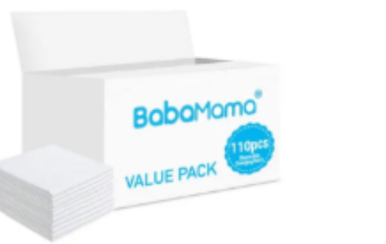 صورة Babamama Disposable Changing Mats 110-Pack, Antibacterial Waterproof, 0M+