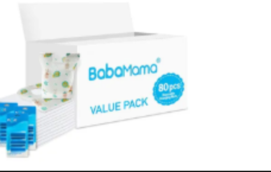 صورة Babamama Changing Mat, Bib and Nappy Bags Combo, Antibacterial & Absorbent, Disposable Travel Essentials Pack of 3