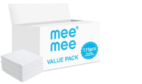صورة Mee Mee Antibacterial Disposable Changing Mats for Babies, Waterproof & Highly Absorbent, 0M+, 175-Pack