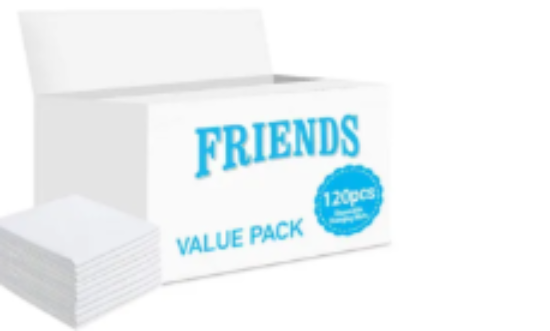 صورة Friends Disposable Baby Changing Mats, Absorbent Leak-Proof, 0-36 Months, 120-Pack, 35x27cm