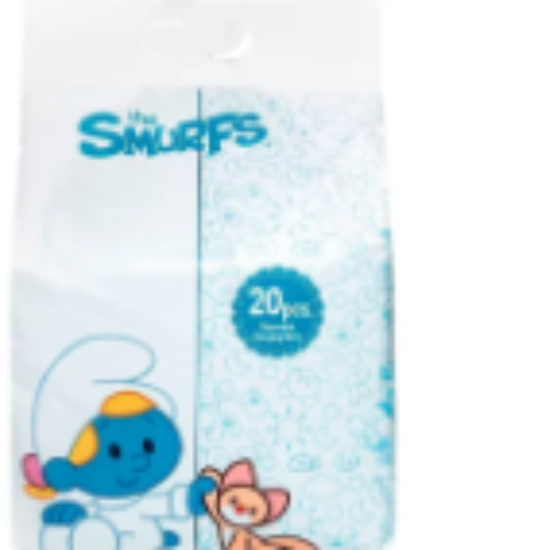 صورة Smurfs Disposable Waterproof Baby Changing Mats, Non-Woven, Mess-Free - 20 Pieces, 0-24 Months