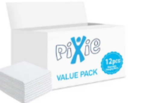 صورة Pixie Disposable Changing Mats 12-Pack - Antibacterial, Waterproof, Highly Absorbent, On-the-Go Convenience for 0M+