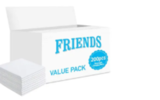 صورة Friends Disposable Baby Changing Mats 200-Pack, Absorbent Leak-Proof, 0-36m, 35x27x60cm