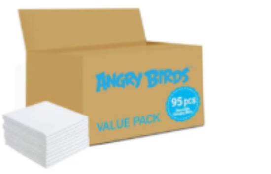 صورة Angry Birds Antibacterial & Waterproof Disposable Changing Mats, 95 Count, Leak-Proof - Age 0+
