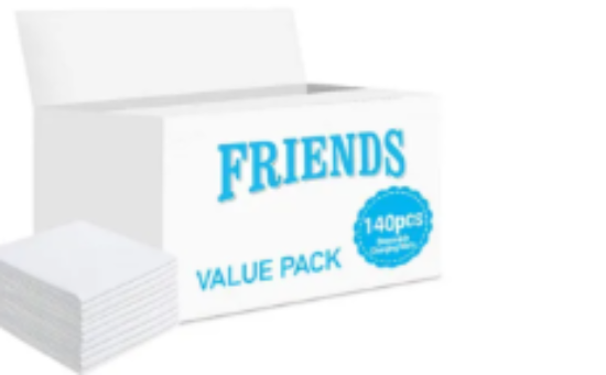 صورة Friends Disposable Changing Mats for Babies, 0-36 Months, 140ct, 35x27cm, Absorbent Leakproof