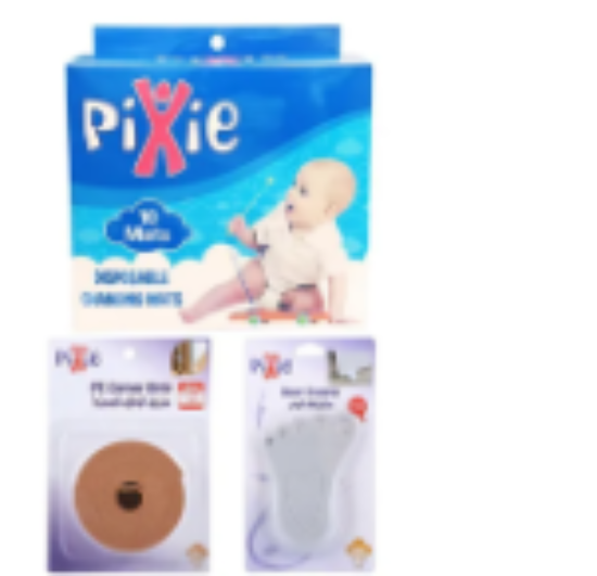 صورة Pixie - Changing Mats + Door Stopper + PE Corner Strip - Baby Safety & Disposable Combo