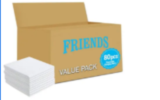 صورة Friends Disposable Changing Mats 80 Count, Absorbent & Leak-Proof, 0-36 Months, 35x27x60cm