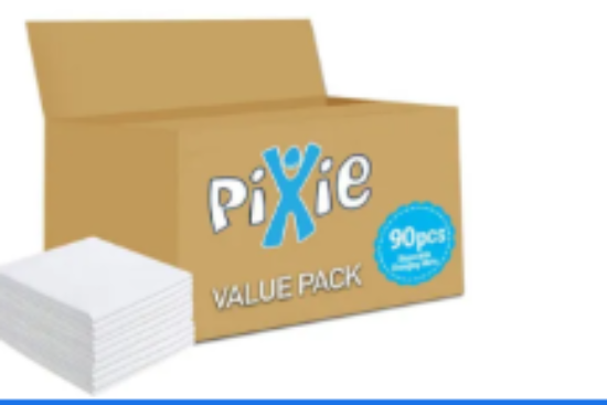 صورة Pixie Disposable Changing Mats 90-Pack - Antibacterial, Waterproof, Absorbent for Babies 0 , Hygienic Travel-Friendly