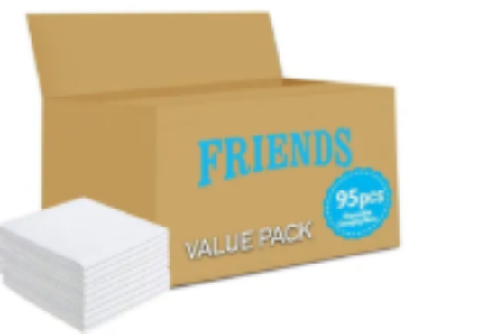 صورة Friends Disposable Changing Mats for 0-36 Months, Comfortable Leakproof, 95 Count, 35x27cm