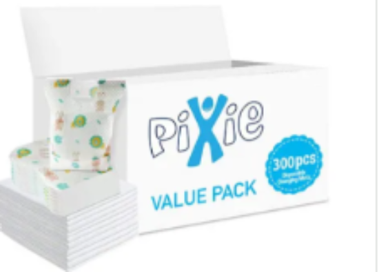 صورة Pixie Disposable Changing Mats & Bib Combo Pack - Antibacterial Hydrophilic, 0M+