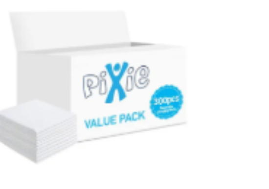 صورة Pixie Antibacterial Disposable Changing Mats for Babies, 0M+, Waterproof & Absorbent, 300-Pack