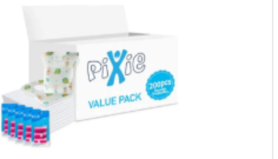 صورة Pixie Changing Mat, Bib & Nappy Bag Combo Pack - Antibacterial, Disposable, Absorbent - Newborn Essentials Set