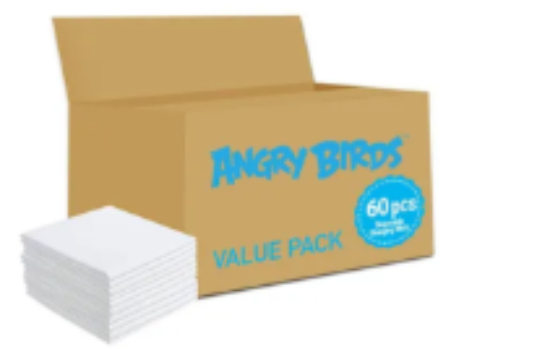 صورة Angry Birds Disposable Changing Mats 60ct, Antibacterial, Waterproof, Non-Leak for Infants 0M+