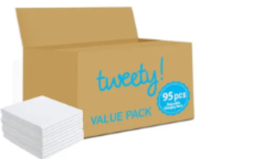 صورة Tweety Disposable Changing Mats 95 Count - Hygienic Absorbent Layers 35x27cm for Babies & Postpartum Use