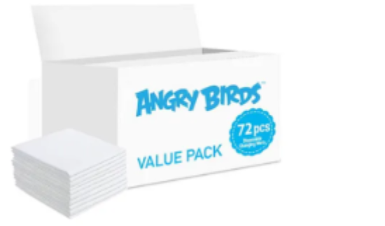 صورة Angry Birds Antibacterial Disposable Changing Mats 72ct Waterproof, Non-Leak, 0M+