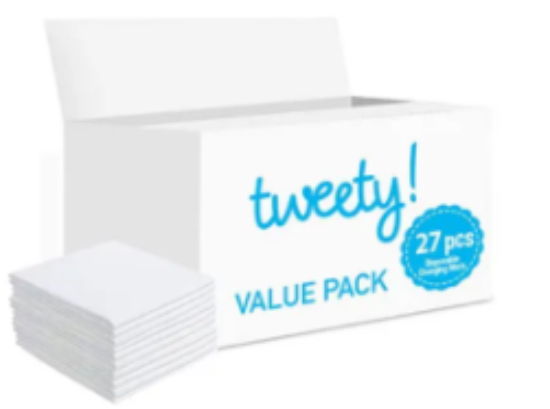 صورة Tweety Disposable Changing Mats 27-Pack, Absorbent & Hygienic, Baby-Friendly Size 0.35x28x24 cm