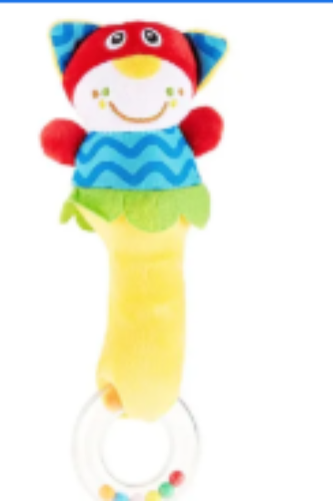 صورة Pixie Baby Cat Rattle Toy - Colorful Sensory Learning Toy with Textures & Sounds for Infants 0  Months