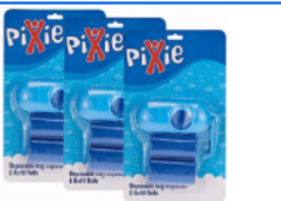 صورة Pixie Disposable Dispenser Bags & Refills Pack - Compact, Hygienic Cleanup on-the-go, Blue - Special Offer: Buy 2 Get 1 Free