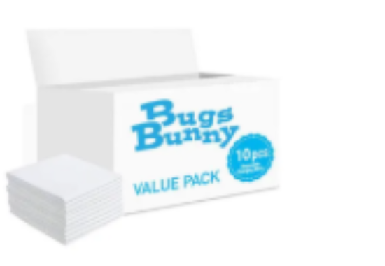 صورة Bugs Bunny Antibacterial Disposable Changing Mats 10pk - Waterproof, Non-Leak, Highly Absorbent, 0M+