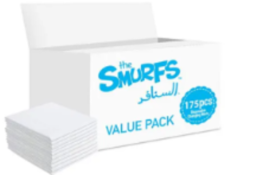 صورة Smurfs Antibacterial Disposable Changing Mats - 175 Pieces Waterproof, Non-Leak for Babies 0M+, 27x24x20cm