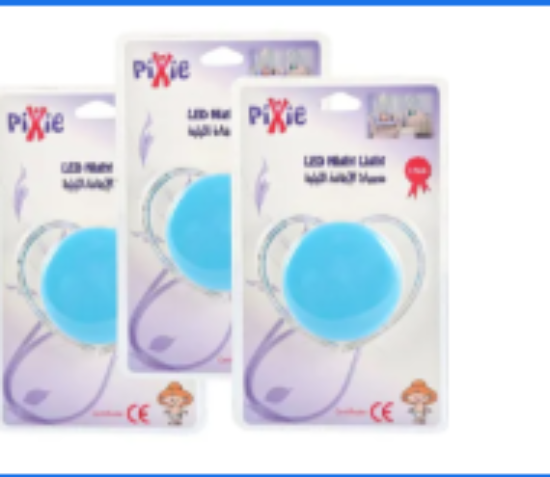 صورة Pixie LED Night Light Auto Sensor Pack of 3, Soft-Glow Safe for Babies, Child's Room Decor, Power-Saving 220-240V, 9.5x8cm - Light Blue