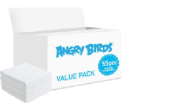 صورة Angry Birds Disposable Changing Mats 55-Pack, Antibacterial, Waterproof, Leakproof, 0M+