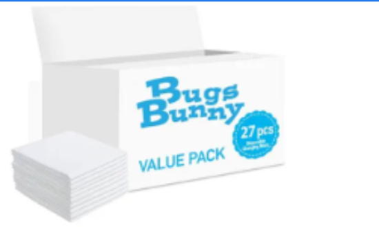صورة Bugs Bunny Disposable Changing Mats 27ct , Antibacterial, Waterproof, Non-Leak for Babies 0M+, 27x24cm