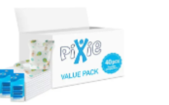 صورة Pixie Baby Changing Mat, Antibacterial Bib & Blue Dispenser Refill Nappy Bags Combo Pack, Fast Absorption, 0M+