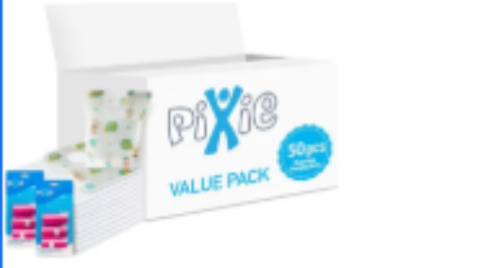 صورة Pixie Changing Mat, Bib & Nappy Bags Combo Pack - Antibacterial, Hydrophilic, Travel-Friendly, Disposable Set for Babies 0+ Months