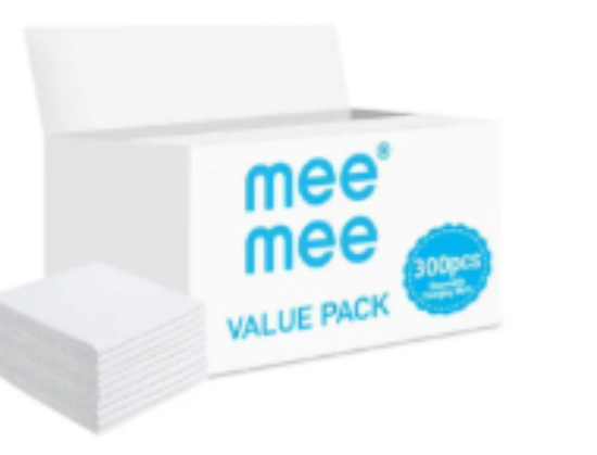 صورة Mee Mee Antibacterial Waterproof Disposable Changing Mats 0M+, 300-Pack Absorbent Sheets