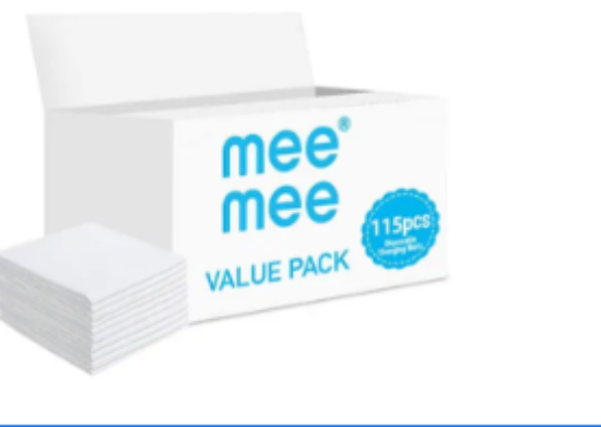 صورة Mee Mee Antibacterial Disposable Changing Mats 115pcs Pack, Waterproof, Highly Absorbent, 0M+