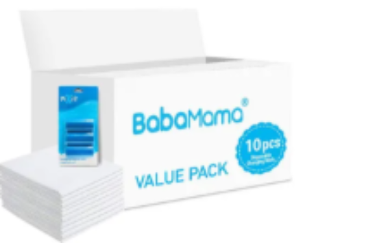 صورة Babamama Changing Mat & Blue Dispenser Refill Nappy Bags Combo Pack - Antibacterial, Hydrophilic, 0M+