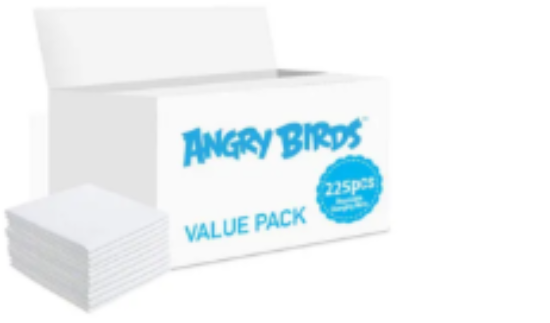 صورة Angry Birds Disposable Changing Mats 0M+, Antibacterial, Waterproof, 225 Pack