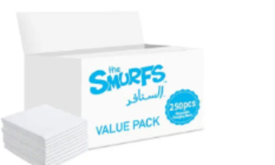 صورة Smurfs Disposable Changing Mats 250 Pieces, Antibacterial, Waterproof, Non-Leak for Babies 0M+