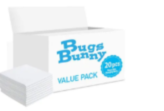 صورة Bugs Bunny Disposable Changing Mats 20Pk, Antibacterial & Waterproof, 0M+, 27x24x20cm Non-Leak Absorbent