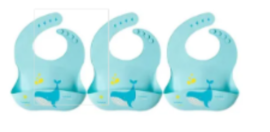 صورة Pixie Waterproof Silicone Bibs 3-Pack Whale Design - BPA Free, Easy Clean, Adjustable for Babies & Toddlers, Blue