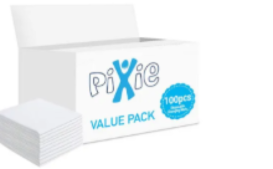 صورة Pixie Disposable Changing Mats 100pcs - Antibacterial, Waterproof, Highly Absorbent, 0 Months+