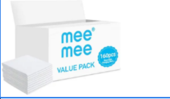 صورة Mee Mee Antibacterial Disposable Changing Mats 160-Pack, Waterproof, Highly Absorbent, 0M+