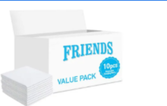 صورة Friends Disposable Baby Changing Mats, Absorbent & Leakproof, 0-3 Years, 10 Pack - 7x5x10cm White