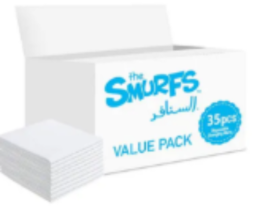 صورة Smurfs Antibacterial Disposable Changing Mats 35-Pack, Waterproof, Non-Leak for Babies, 0M+, 27x24x20cm
