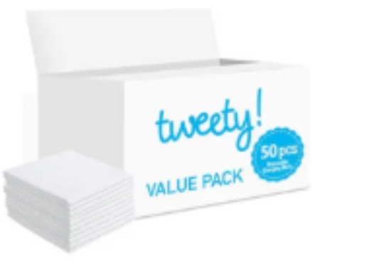 صورة Tweety Disposable Changing Mats 50Pcs - Hygienic Absorbent 0.35x28x24cm for Baby & Postpartum Use