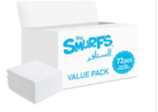 صورة Smurfs Disposable Changing Mats 72-Pieces, Antibacterial & Waterproof, 0M+, Hygienic & Leak-Proof Infant Change Pads