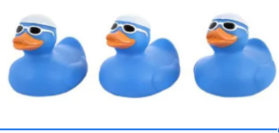 صورة Pixie Floating Ducks 3-Pack, Non-Toxic Squeeze Sound Bath Toys, Blue, Perfect for 0M+, L10xB14xH7cm