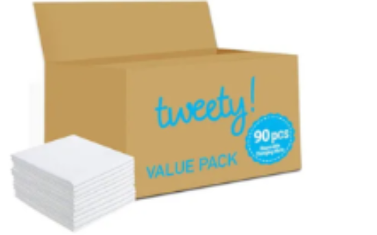صورة Tweety Disposable Changing Mats 90ct - Absorbent, Hygienic Layer for Baby, 1.7x33x27cm