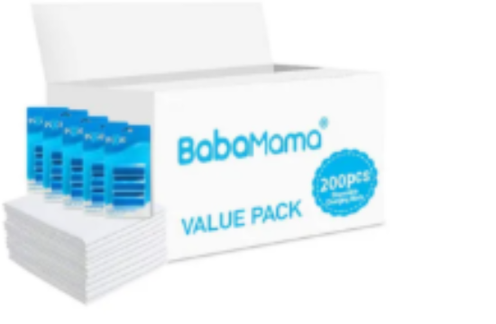 صورة Babamama Changing Mat & Blue Dispenser Refill Nappy Bags Value Pack - Antibacterial Disposable Combo for Babies 0M